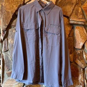 Men's active Gray Button-Down Shirt